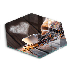 Stiklinė pjaustymo lenta Kavos puodelis ir širdis, 40 cm kaina ir informacija | Pjaustymo lentelės | pigu.lt