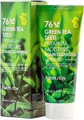 Veido prausiklis Farm Stay 76 Green Tea Seed Premium Moisture Foam Cleansing, 100 ml kaina ir informacija | Veido prausikliai, valikliai | pigu.lt