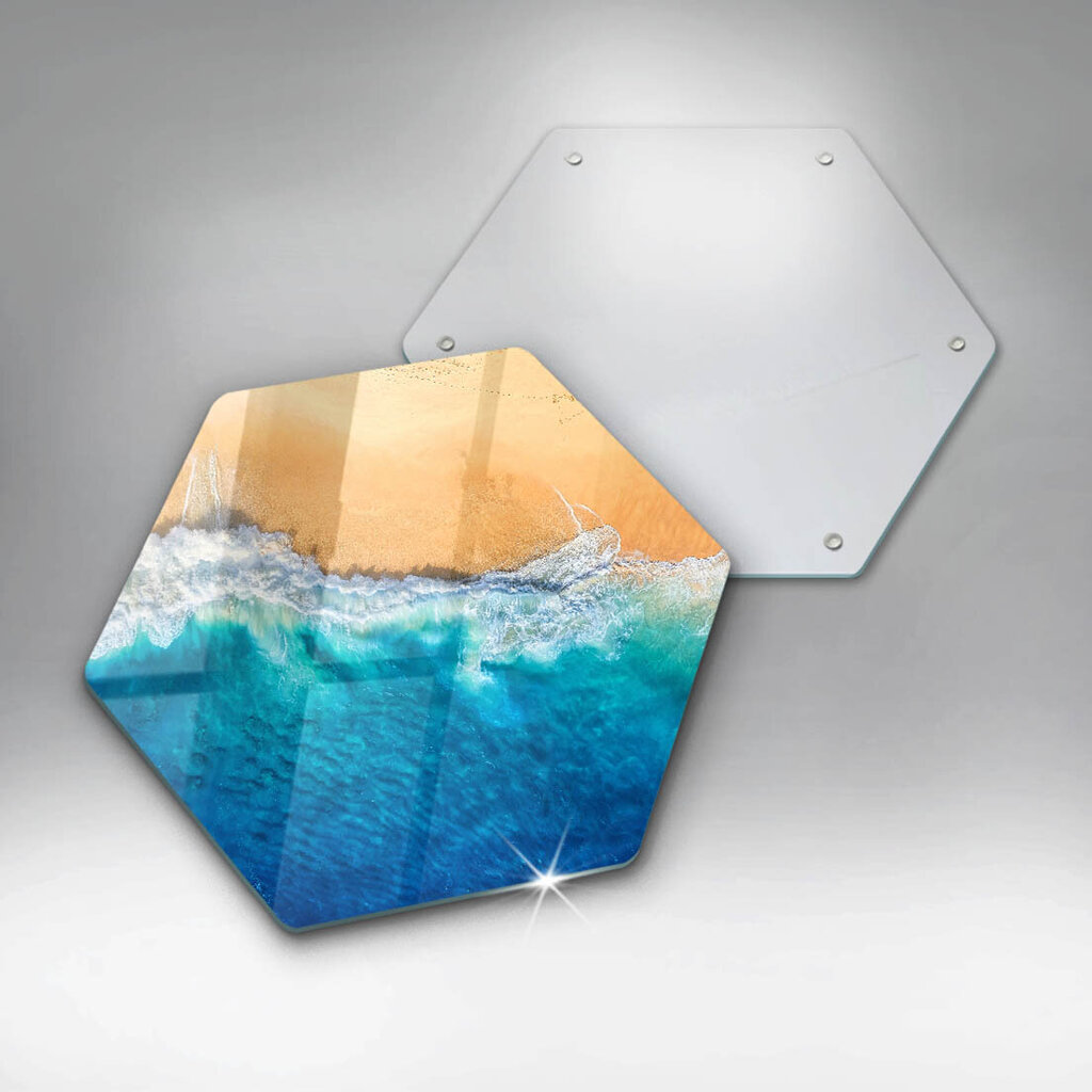 Stiklinė pjaustymo lenta Paplūdimys ir jūra, 40 cm kaina ir informacija | Pjaustymo lentelės | pigu.lt