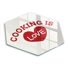 Stiklinė pjaustymo lenta Maisto gaminimas yra meilė, 40 cm kaina ir informacija | Pjaustymo lentelės | pigu.lt