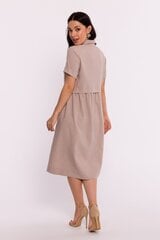B242 Платье макси с декоративными лацканами - бежевый цена и информация | Платья | pigu.lt