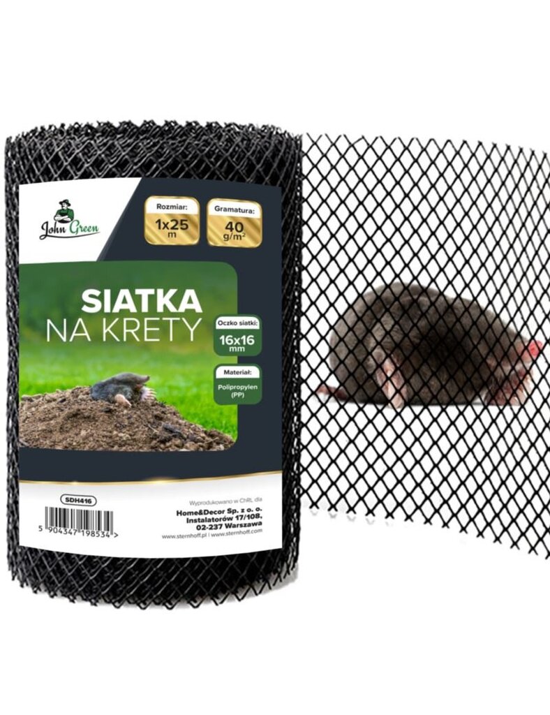 Tinklas nuo kurmiu JohnGreen, 40g/m2, 1x25m, 1 vnt. kaina ir informacija | Graužikų, kurmių naikinimas | pigu.lt