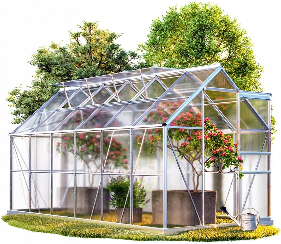 Polikarbonato šiltnamis Funfit Garden Greenhouse, 380x190x195 cm kaina ir informacija | Šiltnamiai | pigu.lt