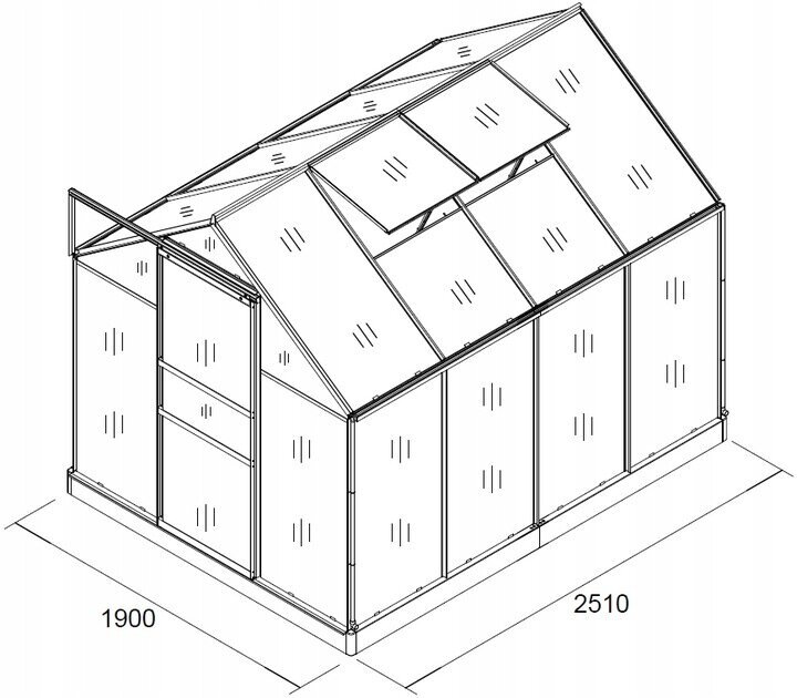 Polikarbonato šiltnamis Funfit Garden Greenhouse, 250x190x195 cm kaina ir informacija | Šiltnamiai | pigu.lt