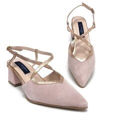 Замшевые туфли с открытой пяткой для женщин Bella b, розовые цена и информация | Женские туфли | pigu.lt