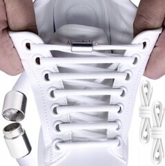 Шнурки белые круглые 100см, 6 шт. цена и информация | Средства для ухода за одеждой и обувью | pigu.lt