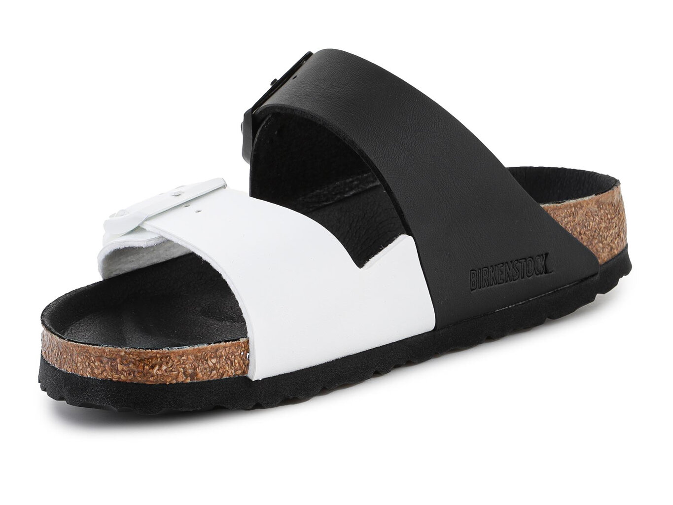 Birkenstock šlepetės moterims Arizona Split 1019712, juodos/baltos kaina ir informacija | Šlepetės moterims | pigu.lt