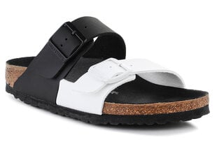 Birkenstock šlepetės moterims Arizona Split 1019712, juodos/baltos цена и информация | Женские тапочки | pigu.lt