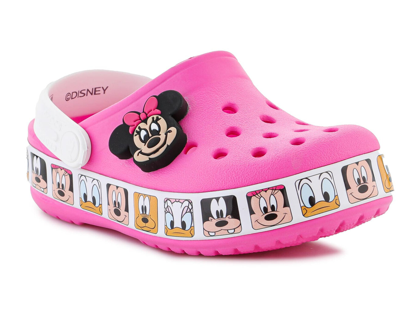 Crocs šlepetės vaikams Minnie Mouse Band Kids Clog 207720-6QQ 30201-479, rožinės цена и информация | Šlepetės, kambario avalynė vaikams | pigu.lt