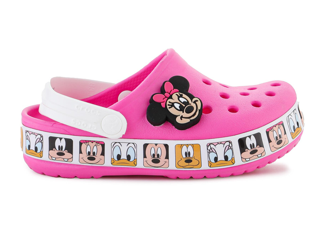 Crocs šlepetės vaikams Minnie Mouse Band Kids Clog 207720-6QQ 30201-479, rožinės цена и информация | Šlepetės, kambario avalynė vaikams | pigu.lt