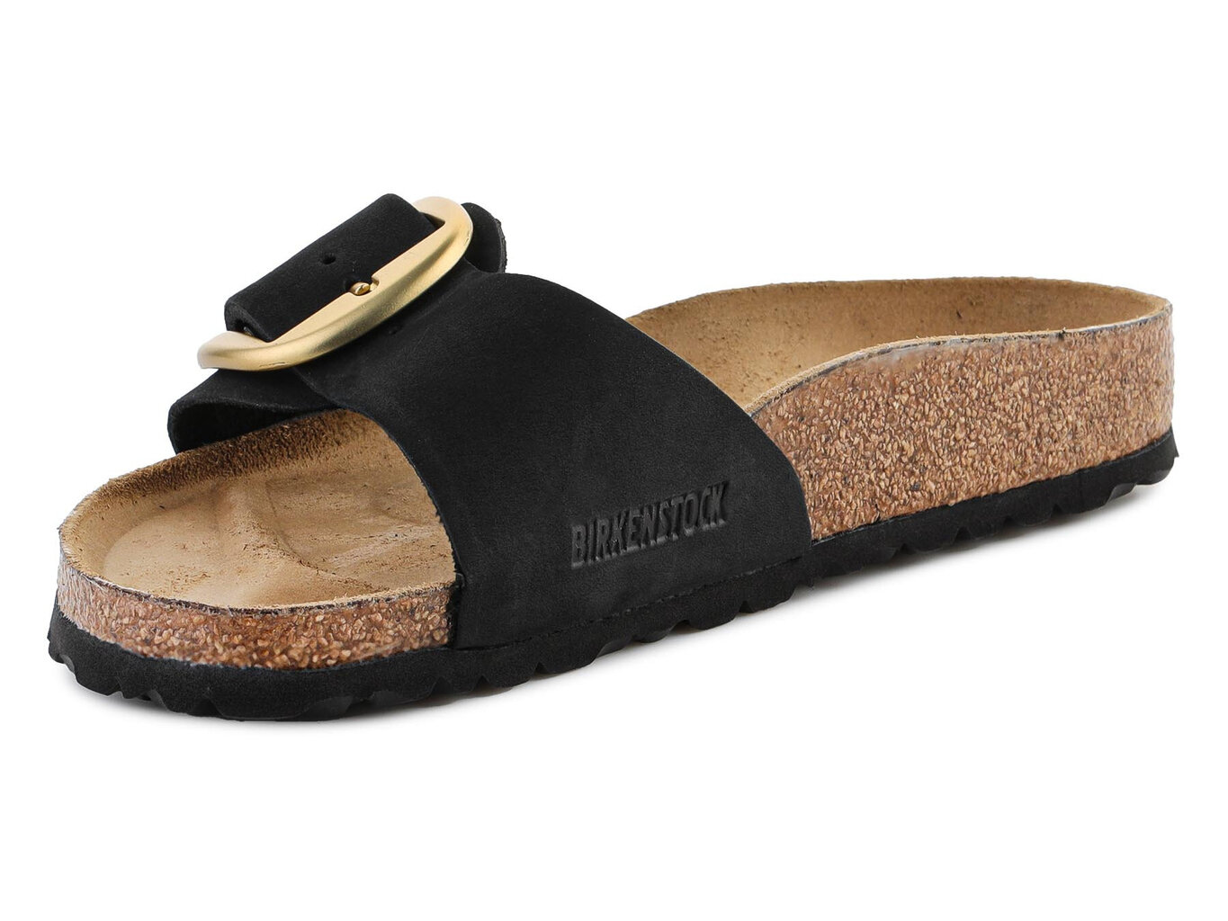 Birkenstock šlepetės moterims Madrid Big Buckle 1023373, juodos цена и информация | Šlepetės moterims | pigu.lt