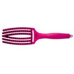 Plaukų šepetys Olivia Garden Fingerbrush Care Iconic, Hot Pink M kaina ir informacija | Šepečiai, šukos, žirklės | pigu.lt