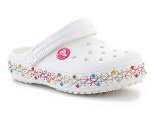 Crocs šlepetės vaikams Crocband Stretch CTG 208270-94S 30367-482, baltos цена и информация | Детские тапочки, домашняя обувь | pigu.lt