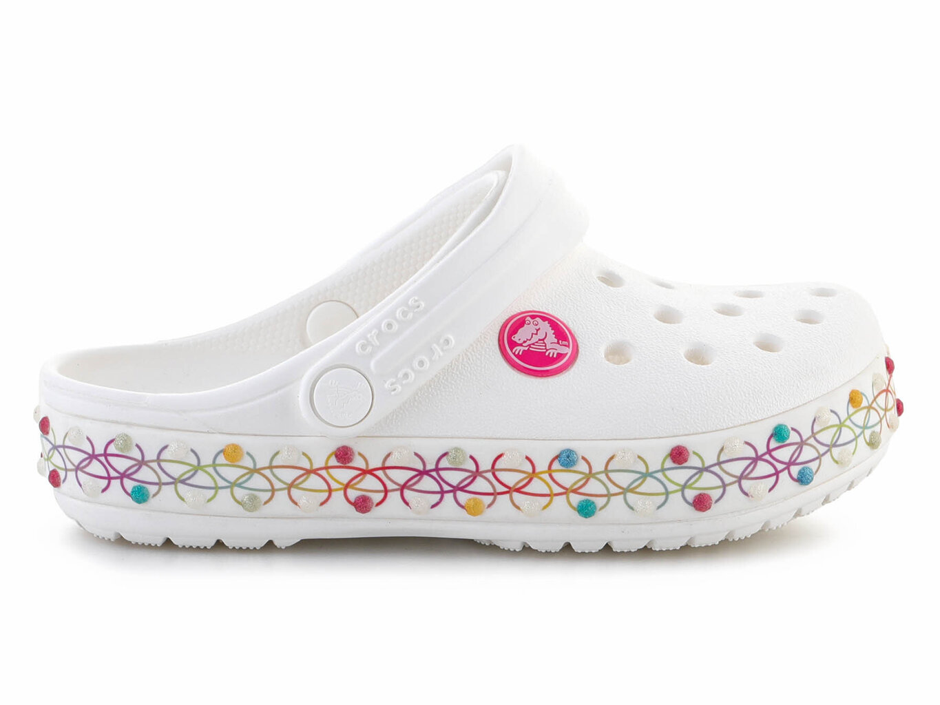 Crocs šlepetės vaikams Crocband Stretch CTG 208270-94S 30367-482, baltos kaina ir informacija | Šlepetės, kambario avalynė vaikams | pigu.lt