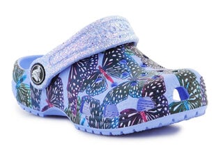 Crocs šlepetės vaikams Classic Butterfly Clog T Moon Jelly 208300-5Q7 30406-484, mėlynos цена и информация | Детские тапочки, домашняя обувь | pigu.lt