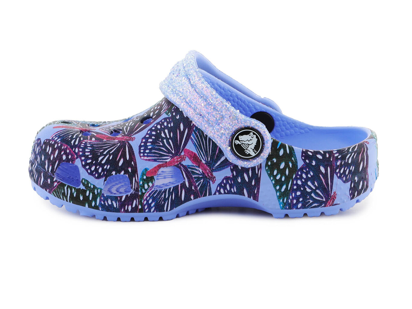 Crocs šlepetės vaikams Classic Butterfly Clog T Moon Jelly 208300-5Q7 30406-484, mėlynos цена и информация | Šlepetės, kambario avalynė vaikams | pigu.lt