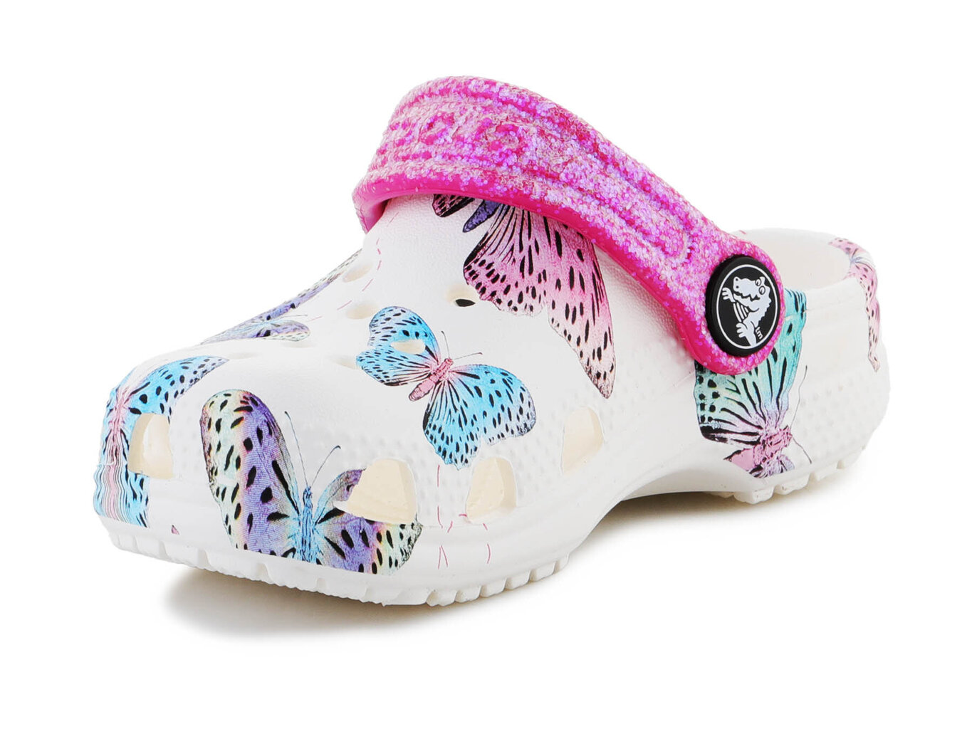 Crocs šlepetės vaikams Classic Butterfly Clog 208300-94S 30411-484, baltos цена и информация | Šlepetės, kambario avalynė vaikams | pigu.lt