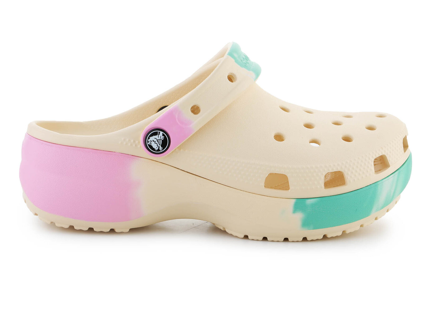 Crocs šlepetės moterims Classic Platform Ombre Clog W 208278-1FR, smėlio spalvos цена и информация | Šlepetės moterims | pigu.lt