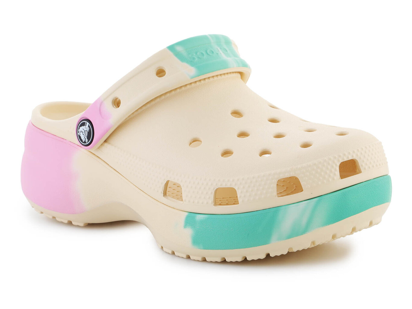 Crocs šlepetės moterims Classic Platform Ombre Clog W 208278-1FR, smėlio spalvos цена и информация | Šlepetės moterims | pigu.lt