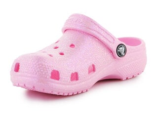 Crocs šlepetės vaikams Classic Glitter Clog Flamingo 206993-6S0 30532-490, rožinės цена и информация | Детские тапочки, домашняя обувь | pigu.lt