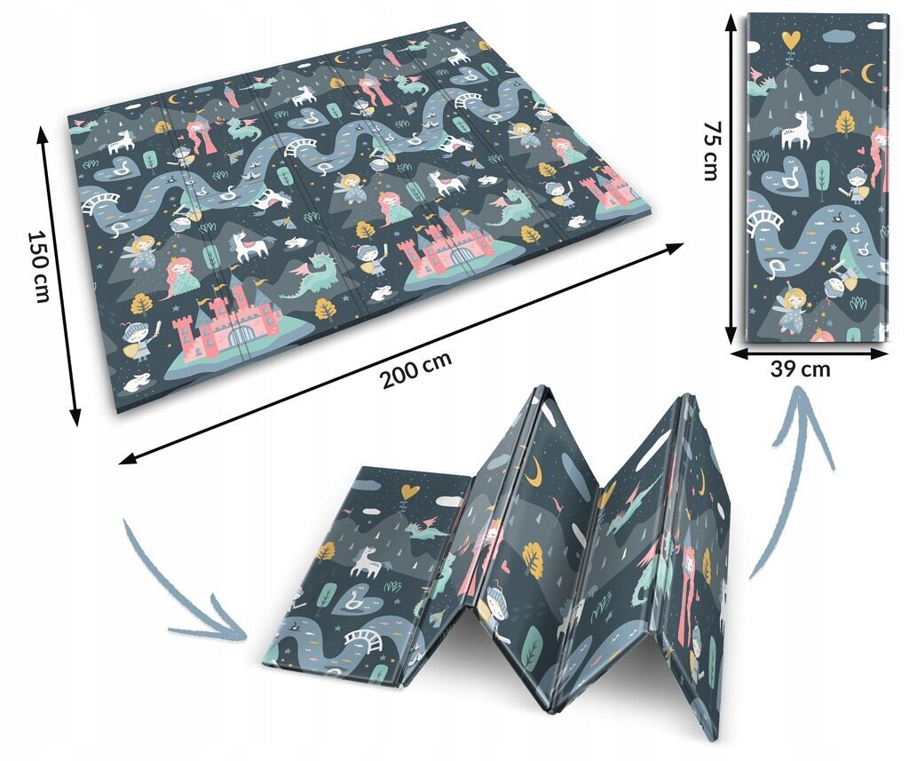 Dvipusis lavinamasis kilimėlis Nukido, 150x200 kaina ir informacija | Lavinimo kilimėliai | pigu.lt