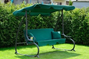 Lauko sūpynės su stogeliu Funfit Garden Relax Plus, žalios kaina ir informacija | Lauko sūpynės | pigu.lt