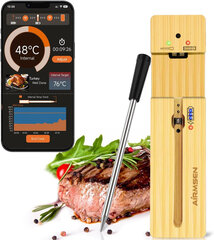 Skaitmeninis mėsos termometras Airmsen, smėlio spalvos kaina ir informacija | Grilio, šašlykinių priedai ir aksesuarai | pigu.lt