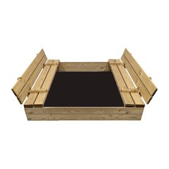 Smėlio dėžė su patiesalu Bonus Orbis, ruda, 160x160 cm kaina ir informacija | Smėlio dėžės, smėlis | pigu.lt