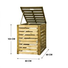 Medinė kompostavimo dėžė, 650 l цена и информация | Уличные контейнеры, контейнеры для компоста | pigu.lt