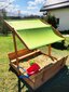 Impregnuota medinė smėlio dėžė su stogeliu ir 250 kg smėlio, 120x120 cm цена и информация | Smėlio dėžės, smėlis | pigu.lt