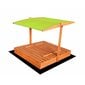 Impregnuota medinė smėlio dėžė su stogeliu ir 300 kg smėlio, 140x140 cm kaina ir informacija | Smėlio dėžės, smėlis | pigu.lt