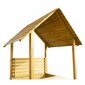 Impregnuota medinė smėlio dėžė su suoliukais ir mediniu stogeliu, 120x120 cm цена и информация | Smėlio dėžės, smėlis | pigu.lt