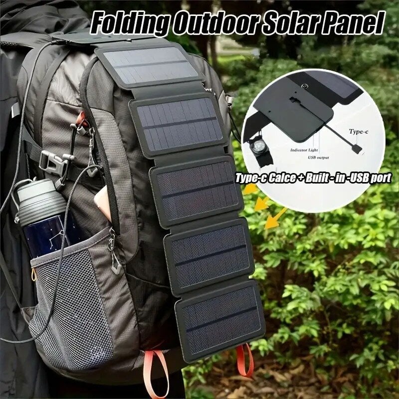 Nešiojama sulankstoma saulės baterija su 5V 2.1A USB išvestimi kaina ir informacija | Komponentai saulės jėgainėms | pigu.lt