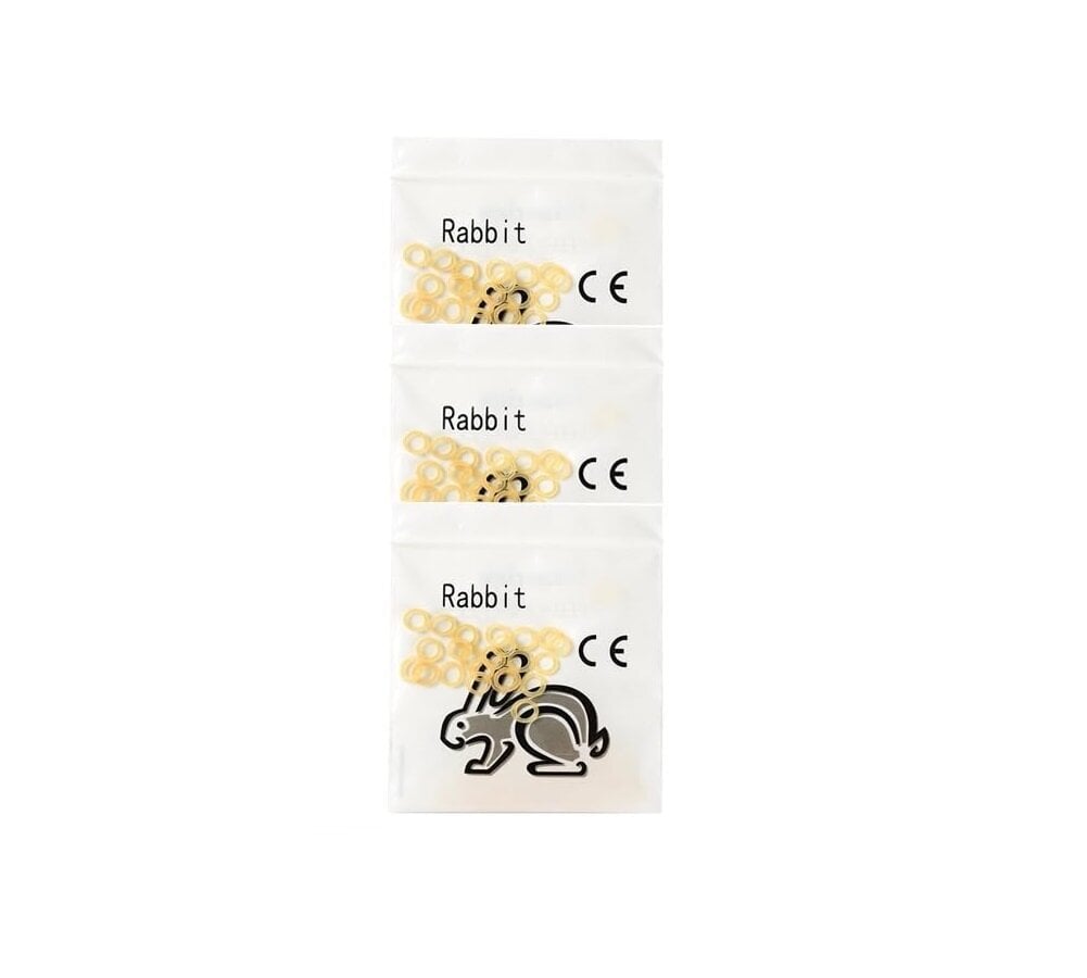 Ortodontiniai elastikai breketams Rabbit Medium, 3 x 100 vnt, 4,5 oz, 5 mm цена и информация | Dantų šepetėliai, pastos | pigu.lt