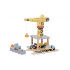 Medinis kranas su priedais Tooky Toy, įvairių spalvų kaina ir informacija | Žaislai berniukams | pigu.lt