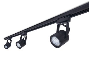 Светильник на рейку Steka Violet LED GU10 x3 + шинопровод 1,5м комплект - Черный цена и информация | Потолочные светильники | pigu.lt