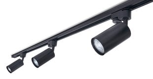 Steka Lite set LED GU10 x3 светильник на рейку + кабель для рейки 1,5 м - черный цена и информация | Потолочные светильники | pigu.lt