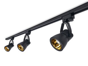 Светильник на рейку Steka Goldi set LED GU10 x3 + кабель для рейки 1,5 м - черный цена и информация | Потолочные светильники | pigu.lt