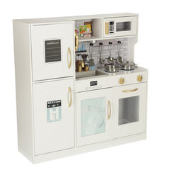 Medinė virtuvėlė su priedais Ikonk, įvairių spalvų, 80x24x80 cm kaina ir informacija | Žaislai mergaitėms | pigu.lt
