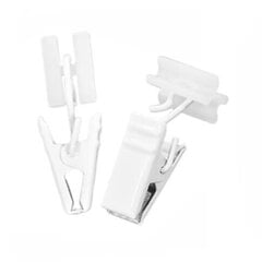 Curtain rod clips for aluminum rail, 10 pcs. white curtain rod clips цена и информация | Карнизы | pigu.lt