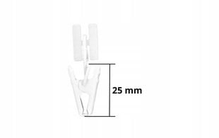 Curtain rod clips for aluminum rail, 10 pcs. white curtain rod clips цена и информация | Карнизы | pigu.lt