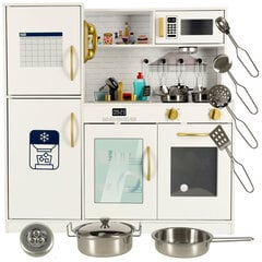 Medinė virtuvėlė su priedais Ikonk, įvairių spalvų, 80x24x80 cm цена и информация | Игрушки для девочек | pigu.lt