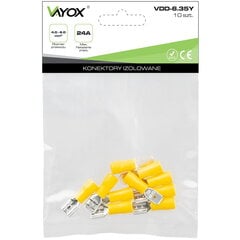 Изолированные разъемы мужские 5 шт. + женские 5 шт. желтые VDD-6.35Y Vayox цена и информация | Выключатели, розетки | pigu.lt