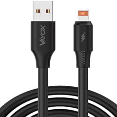 Кабель USB - lightning 120W 3A 1м быстрая линия черный VA0120 Vayox цена и информация | Кабели и провода | pigu.lt