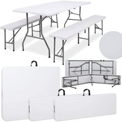 Sulankstomas stalas su 2 suolais Springos GF0099, 180x74x74 cm kaina ir informacija | Lauko stalai, staliukai | pigu.lt