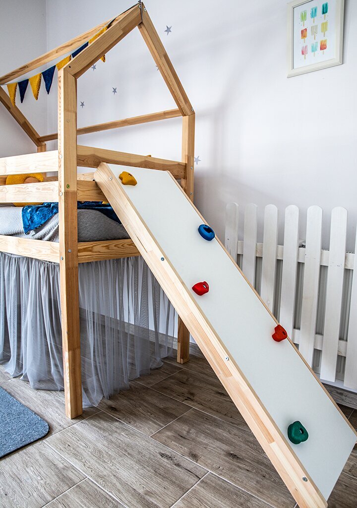 Lova Joel, 90x180 cm, ruda kaina ir informacija | Vaikiškos lovos | pigu.lt