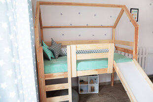 Кровать-домик с горкой JANE 80x190cm цена и информация | Детские кровати | pigu.lt