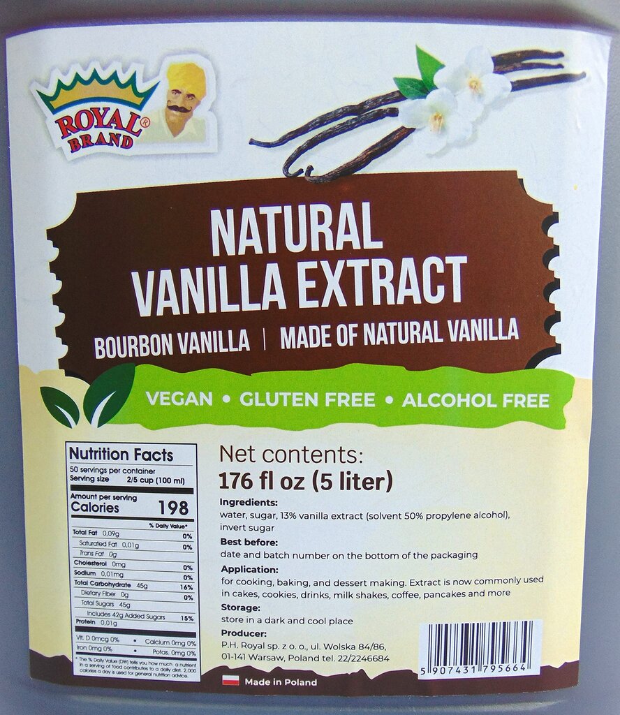 Natūralus vanilės ekstraktas, 5L kaina ir informacija | Prieskoniai, prieskonių rinkiniai | pigu.lt