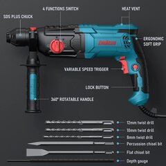 Электрический перфоратор Eneacro Z1C-DS-26HQ, 1050 Вт цена и информация | Перфораторы | pigu.lt