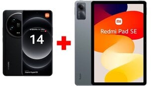 Xiaomi 14 Ultra 5G 16/512GB Black + Xiaomi Redmi Pad SE 4/128GB WiFi Graphite Gray цена и информация | Мобильные телефоны | pigu.lt